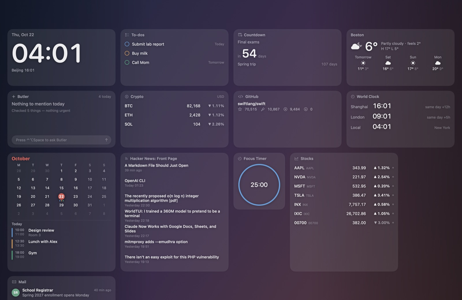 Glancedesk on the desktop